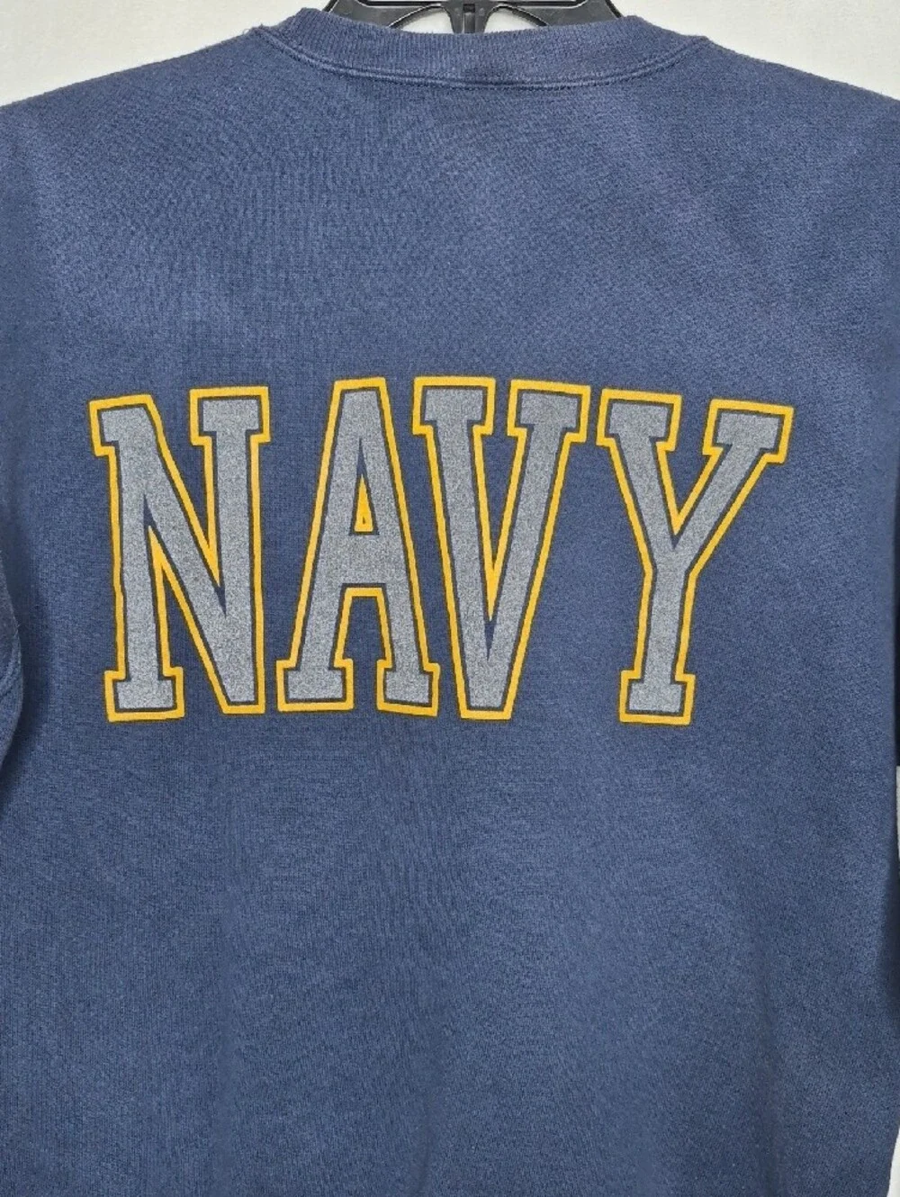 Vintage Soffe US Navy Double Sided Crewneck Sweatshirt Blue Gold Crest Medium